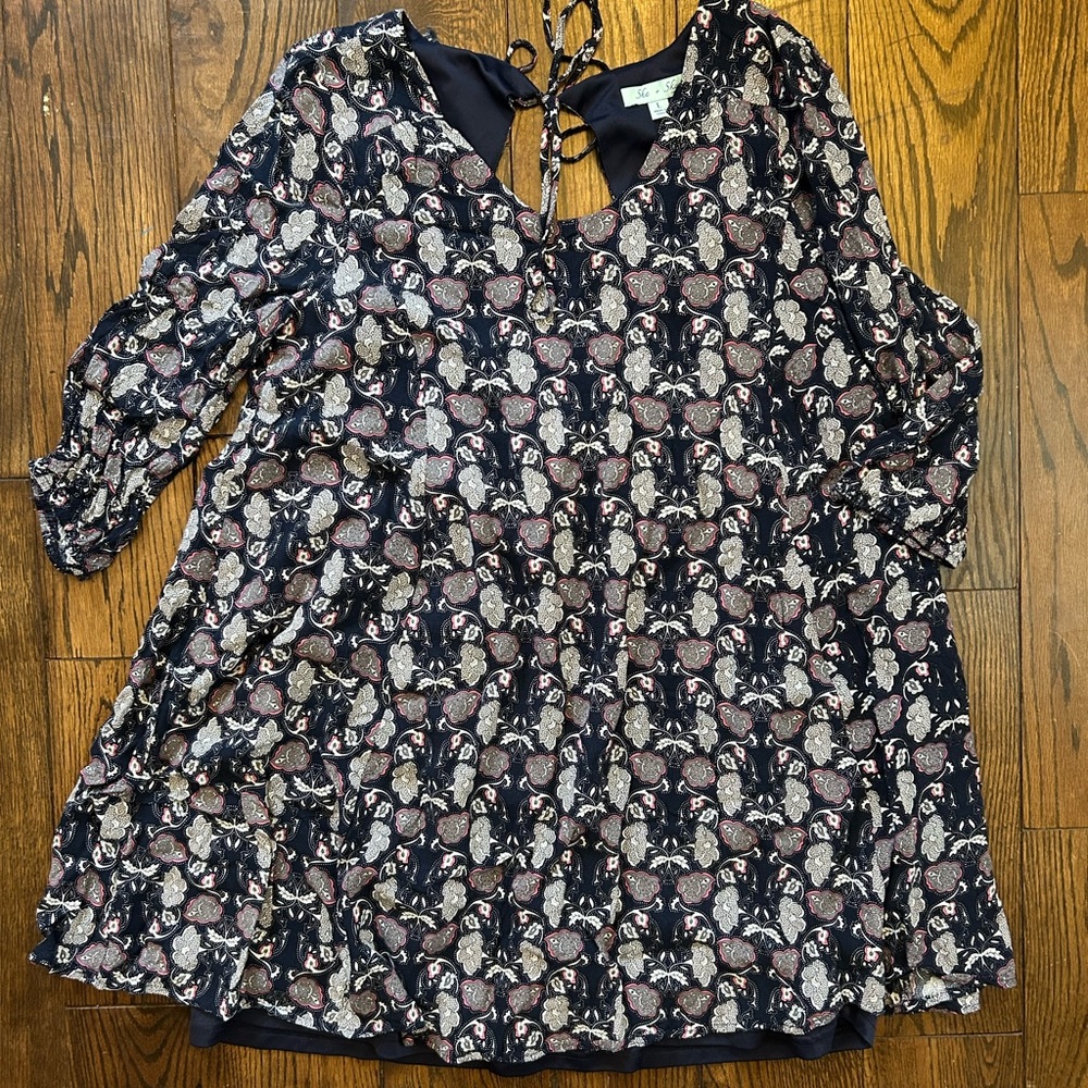 Vintage-Inspired Navy Paisley Smocked Women's Top